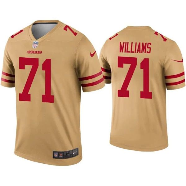 Men San Francisco 49ers #71 Trent Williams Nike Gold Inverted Legend NFL Jersey